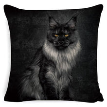Load image into Gallery viewer, Black Cat Cushion Cover Cotton Linen Square Pillowcase Decorative Pillow
