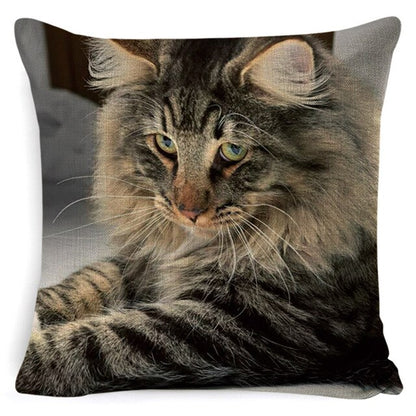 Black Cat Cushion Cover Cotton Linen Square Pillowcase Decorative Pillow