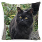 Black Cat Cushion Cover Cotton Linen Square Pillowcase Decorative Pillow