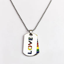 Load image into Gallery viewer, Fashion Rainbow Flag Pride Dog Tag Blade Pendant Love Necklaces Unisex
