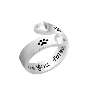 Hot Selling Fashion Women's Ring Pet Dog Paw Cat Ears Angel Wings Bee Rabbit Heart Wedding Ring Animal Jewelry Gift 2020 New