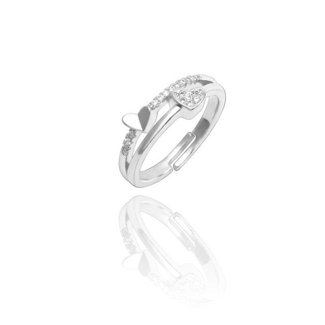 Hot Selling Fashion Women's Ring Pet Dog Paw Cat Ears Angel Wings Bee Rabbit Heart Wedding Ring Animal Jewelry Gift 2020 New