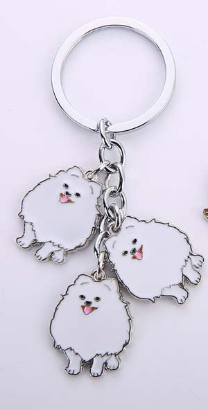 Jewelry Lovely Pomeranian Dog Charm Metal Key Chains
