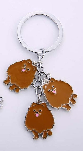 Jewelry Lovely Pomeranian Dog Charm Metal Key Chains