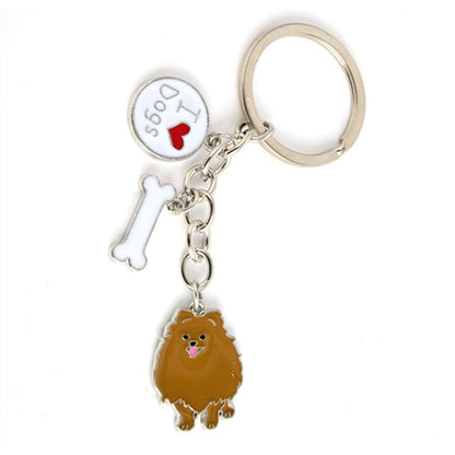 Jewelry Lovely Pomeranian Dog Charm Metal Key Chains