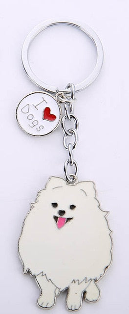 Jewelry Lovely Pomeranian Dog Charm Metal Key Chains