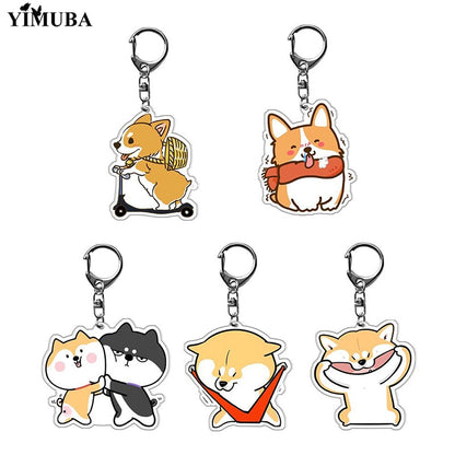 Dog Cartoon Acrylic Key Chain