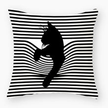 Load image into Gallery viewer, Funny Cute Black Cat Lover Pillowcase Cushion Cover 45*45 Polyester Pillow
