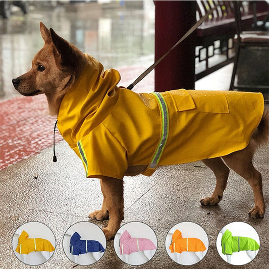 Pet Dog Waterproof Reflective Raincoat for Small and Large Dogs Breathable Outdoor Clothes
