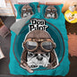 Cartoon Pug Duvet Cover Set Cute Dog 3D Bedding  2/3 Pcs (Single, Twin, Queen, King) Luxury