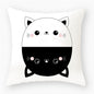 Black & White Cat Sofa Decorative Cushion Cover Pillow Pillowcase (Polyester) Home Decor