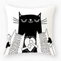 Black & White Cat Sofa Decorative Cushion Cover Pillow Pillowcase (Polyester) Home Decor