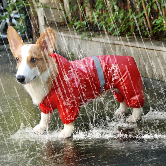 Pet Dog Waterproof Raincoat Jumpsuit Reflective Rain Coat Sunscreen Dog Outdoor Clothes Jacket for Small or Largs Dogs