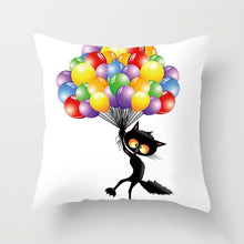 Load image into Gallery viewer, Black Cat Animal Pattern Decorative Cushions Pillowcase Polyester Cushion Cover Throw Pillow Sofa Decoratio
