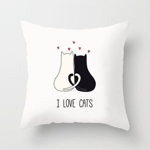 Black Cat Animal Pattern Decorative Cushions Pillowcase Polyester Cushion Cover Throw Pillow Sofa Decoratio
