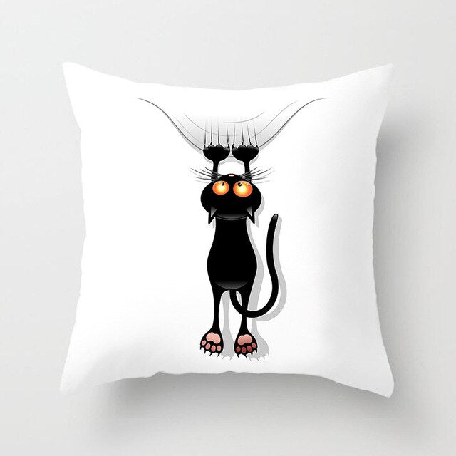 Black Cat Animal Pattern Decorative Cushions Pillowcase Polyester Cushion Cover Throw Pillow Sofa Decoratio