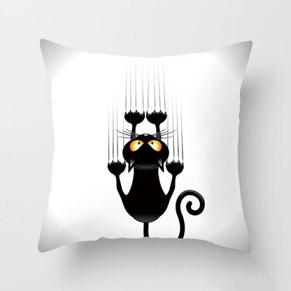 Black Cat Animal Pattern Decorative Cushions Pillowcase Polyester Cushion Cover Throw Pillow Sofa Decoratio