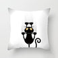 Black Cat Animal Pattern Decorative Cushions Pillowcase Polyester Cushion Cover Throw Pillow Sofa Decoratio