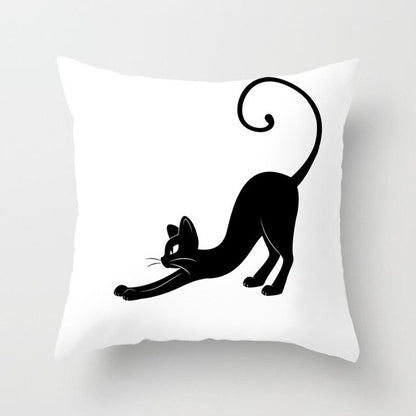 Black Cat Animal Pattern Decorative Cushions Pillowcase Polyester Cushion Cover Throw Pillow Sofa Decoratio
