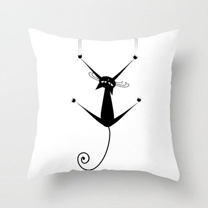 Black Cat Animal Pattern Decorative Cushions Pillowcase Polyester Cushion Cover Throw Pillow Sofa Decoratio