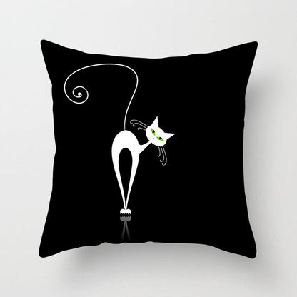 Black Cat Animal Pattern Decorative Cushions Pillowcase Polyester Cushion Cover Throw Pillow Sofa Decoratio