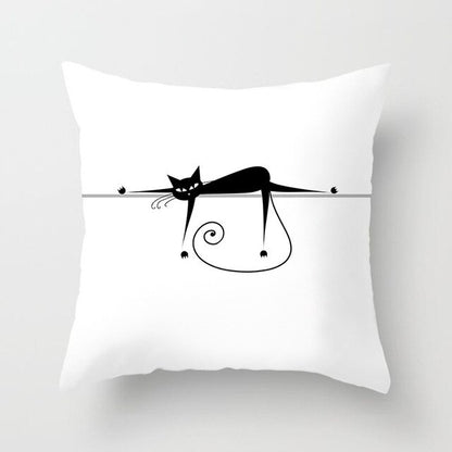 Black Cat Animal Pattern Decorative Cushions Pillowcase Polyester Cushion Cover Throw Pillow Sofa Decoratio