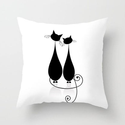 Black Cat Animal Pattern Decorative Cushions Pillowcase Polyester Cushion Cover Throw Pillow Sofa Decoratio
