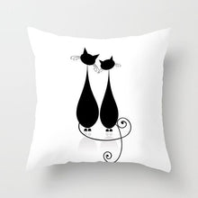 Load image into Gallery viewer, Black Cat Animal Pattern Decorative Cushions Pillowcase Polyester Cushion Cover Throw Pillow Sofa Decoratio
