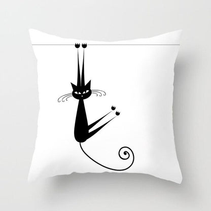 Black Cat Animal Pattern Decorative Cushions Pillowcase Polyester Cushion Cover Throw Pillow Sofa Decoratio