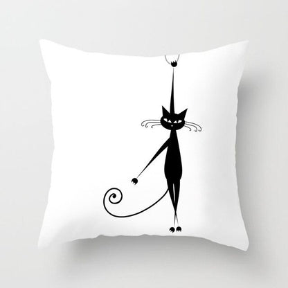 Black Cat Animal Pattern Decorative Cushions Pillowcase Polyester Cushion Cover Throw Pillow Sofa Decoratio