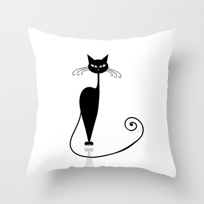 Black Cat Animal Pattern Decorative Cushions Pillowcase Polyester Cushion Cover Throw Pillow Sofa Decoratio