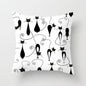 Black Cat Animal Pattern Decorative Cushions Pillowcase Polyester Cushion Cover Throw Pillow Sofa Decoratio