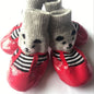 4 Pcs Cute Cotton Rubber Pet Dog Waterproof Non-slip Rain or Snow Boots
