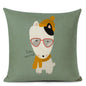 Decorative Bull Terrier Cushion Cover Cute Dog Printed Linen Pillows 45x45cm (Home Decor)