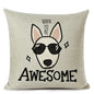 Decorative Bull Terrier Cushion Cover Cute Dog Printed Linen Pillows 45x45cm (Home Decor)