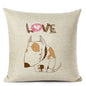 Decorative Bull Terrier Cushion Cover Cute Dog Printed Linen Pillows 45x45cm (Home Decor)