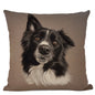 Hand-Painted Dog Decorative Pillow Cover Cute Bulldog Linen Pillowcase