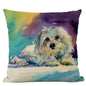Hand-Painted Dog Decorative Pillow Cover Cute Bulldog Linen Pillowcase