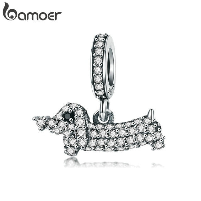 Bamoer Real 925 Sterling Silver Animal Pendant Charm for 3mm Snake Bracelet or Necklace