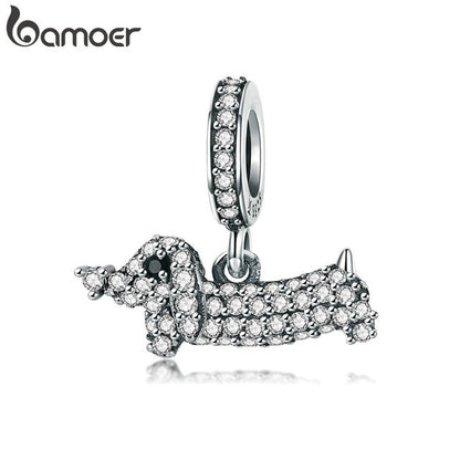 Bamoer Real 925 Sterling Silver Animal Pendant Charm for 3mm Snake Bracelet or Necklace