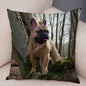 MINI French Bulldog Pillow Case for Home Sofa Car Soft Plush Decor Cute Pet Animal Dog Cushion Cover Printed Pillowcase 45x45cm