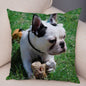 MINI French Bulldog Pillow Case for Home Sofa Car Soft Plush Decor Cute Pet Animal Dog Cushion Cover Printed Pillowcase 45x45cm