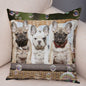 MINI French Bulldog Pillow Case for Home Sofa Car Soft Plush Decor Cute Pet Animal Dog Cushion Cover Printed Pillowcase 45x45cm