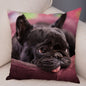 MINI French Bulldog Pillow Case for Home Sofa Car Soft Plush Decor Cute Pet Animal Dog Cushion Cover Printed Pillowcase 45x45cm