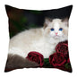 Fuwatacchi Cute Cats Pillowcases Anilmals Pattern Throw Pillow Covers for Home Sofa Polyester Decorative  Cushion Cover 45*45cm
