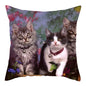 Fuwatacchi Cute Cats Pillowcases Anilmals Pattern Throw Pillow Covers for Home Sofa Polyester Decorative  Cushion Cover 45*45cm