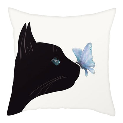 Fuwatacchi Cute Cats Pillowcases Anilmals Pattern Throw Pillow Covers for Home Sofa Polyester Decorative  Cushion Cover 45*45cm