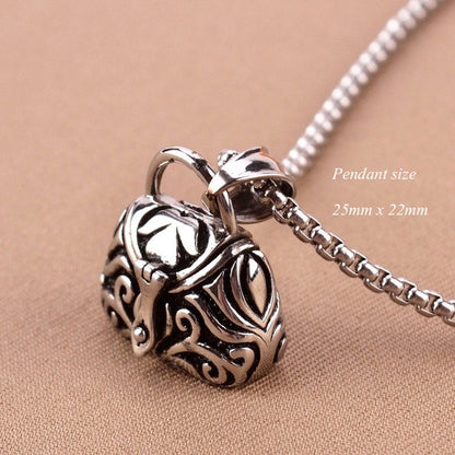 Titanium Vintage Ash Box Pendant Jewelry Pet Urn Cremation Memorial Keepsake Openable Put In Ashes Holder Capsule Chain Necklace