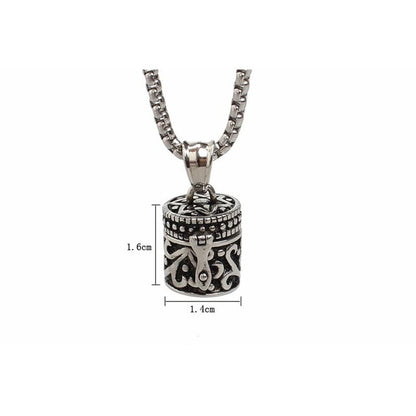 Titanium Vintage Ash Box Pendant Jewelry Pet Urn Cremation Memorial Keepsake Openable Put In Ashes Holder Capsule Chain Necklace