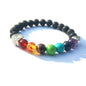 7 Colors 8mm Natural Stone Beads And Footprint Paw Charms Bracelet